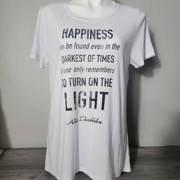 Harry Potter‎ White Crew Neck Shirt Size XXL Happiness Can Be Found Short Sleeve - Picture 1 of 8